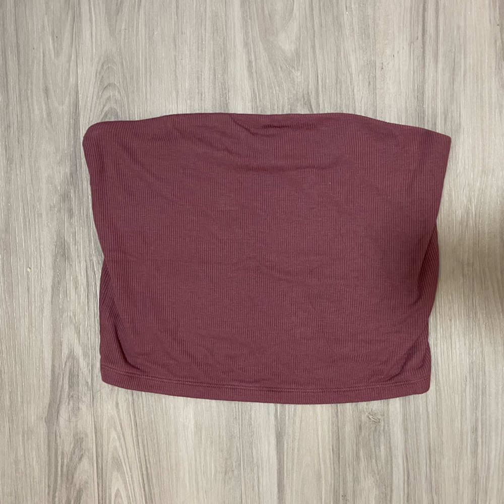American Eagle Ribbed Tube Top - Mauve, size L